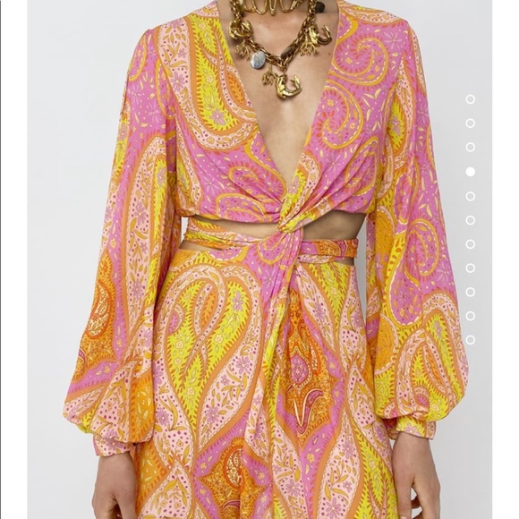 Zara Cut-out printed dress - Picture 7 of 10